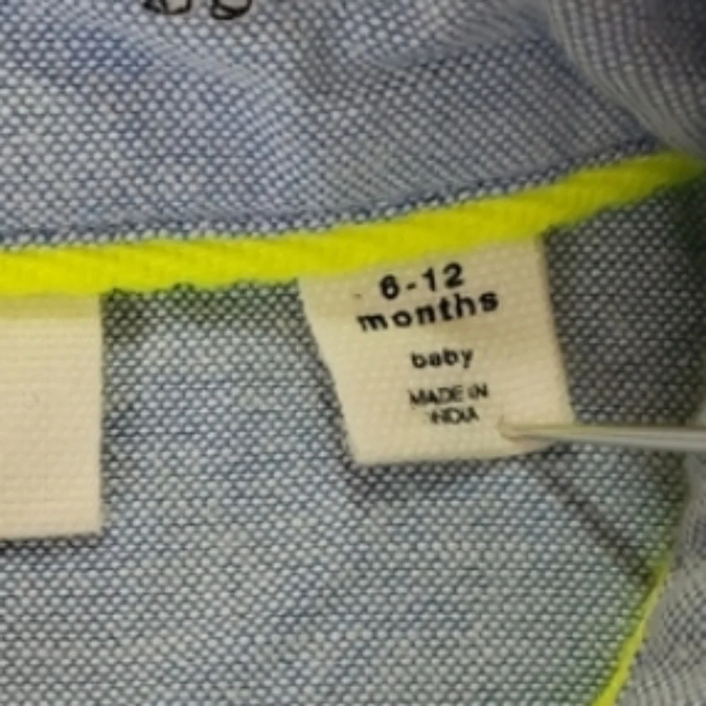 K1036 * Gap X Disney Baby Boys Dumbo Button Down Oxford Shirt Blue Size 6/12M